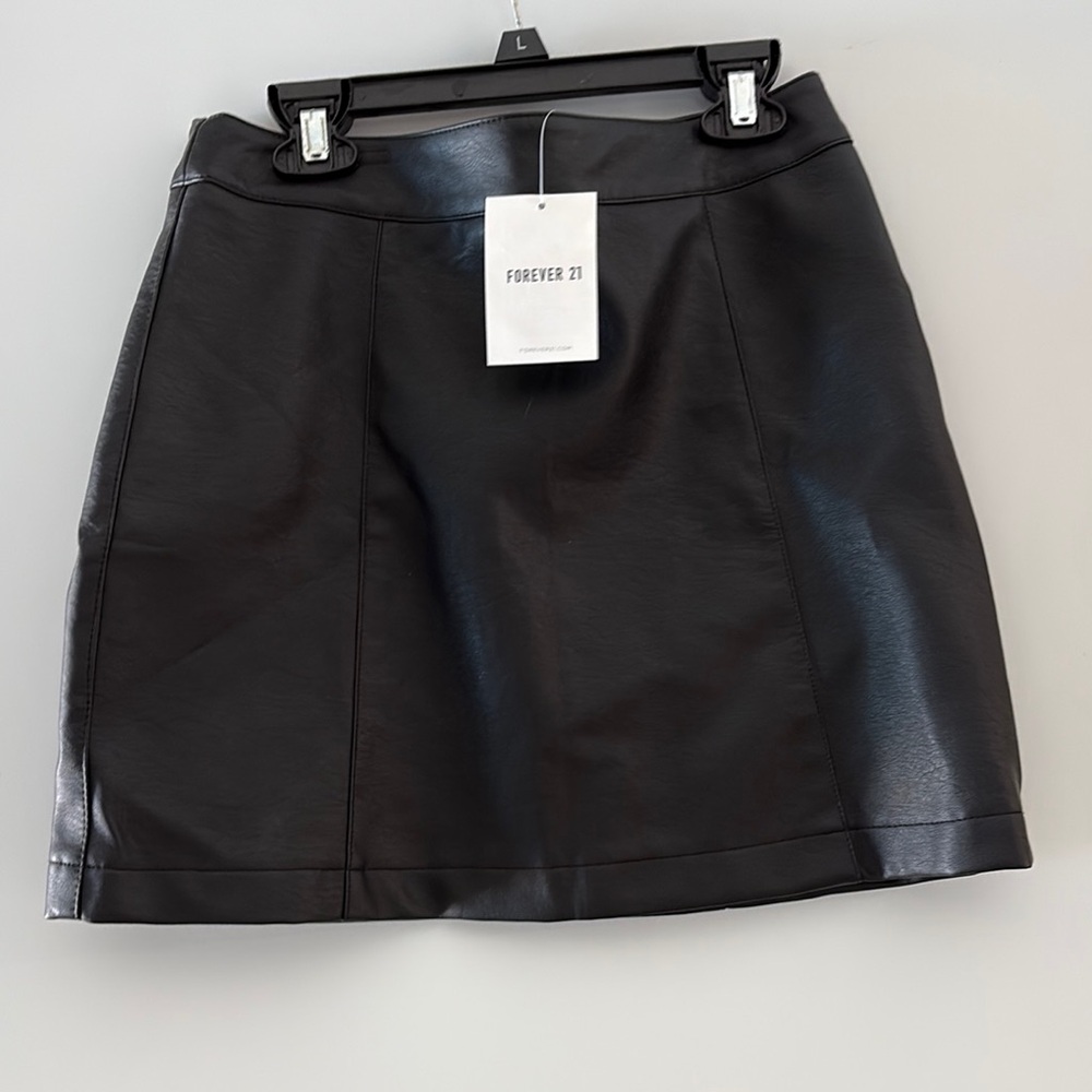 Forever 21 Black Leather Skirt